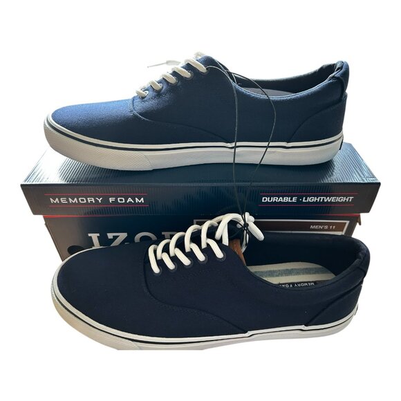 Izod Rangley Men's Lace Up Casual Canvas shoe Memory Foam Navy size 11 - Picture 3 of 10